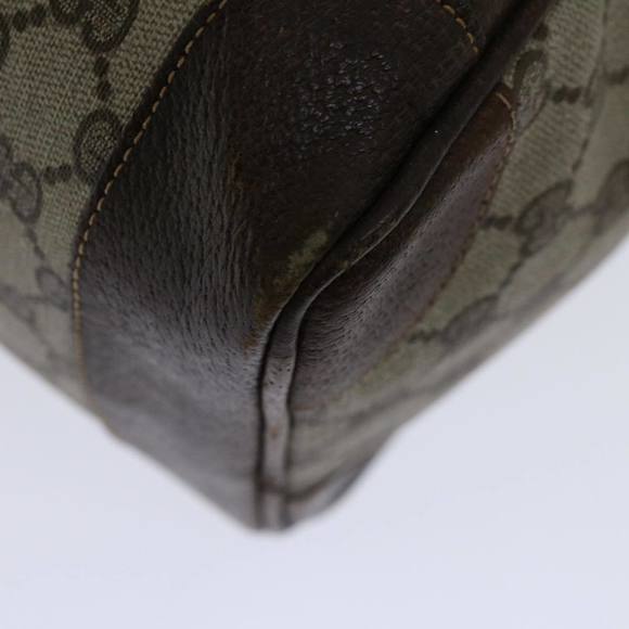 GUCCI GG Supreme Web Sherry Line Hand Bag PVC Beige Red Green Auth 67336 - Picture 11 of 16